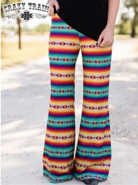 Crazy Train "Highway Hippie" Western Wide Leg Flare Pants